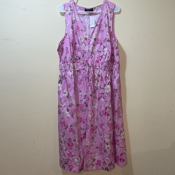 Womens New Lane Bryant Pink Floral Plus Size Summer Dress - Picture 1 of 8